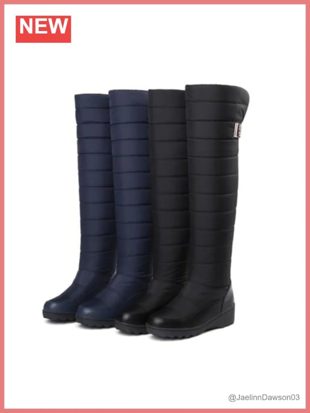 Women's Over The Knee Fur Lined Snow Boots Waterproof Thick Sole Winter
